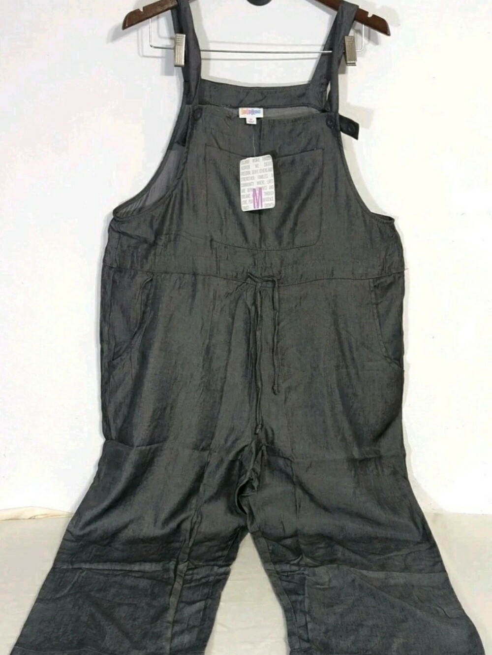 NEW Lularoe Juliet Jumpsuit/Romper Collection Charcoal Gray Chambray Medium